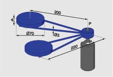 図4.13：慣性を算出するダブルスウィングアーム形状
